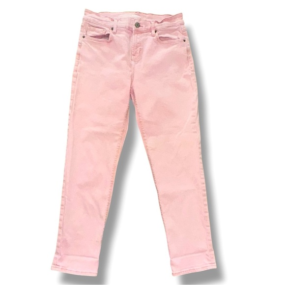 New! Old Navy Size 6 Mid-Rise Boyfriend Straight Pink Paradigm 5 Pocket Jeans - Picture 1 of 6
